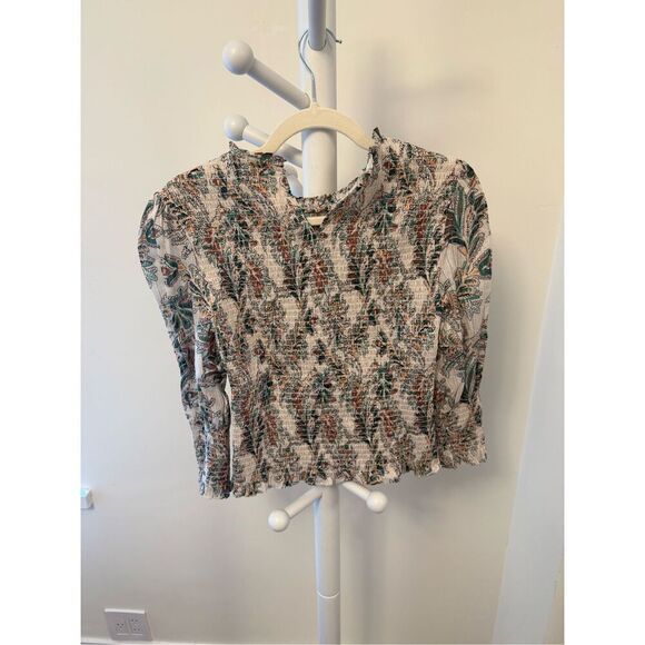 Veronica Beard "Kali" Smocked Floral Blouse-Multicolor Size 0 - Picture 3 of 3